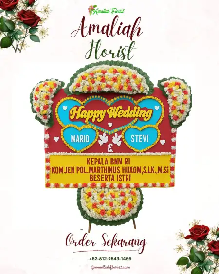 Papan Bunga Pernikahan Pandan Sari